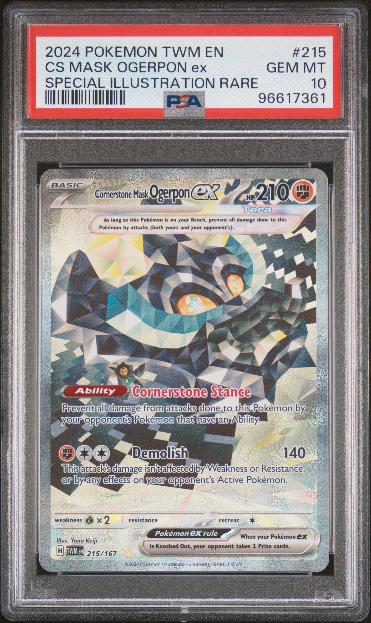 PSA 10 - Cornerstone Mask Ogerpon Ex 215/167