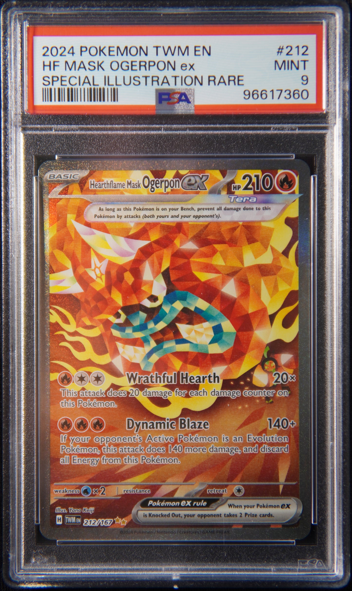 PSA 9 - Hearthflame Mask Ogerpon ex 212/167