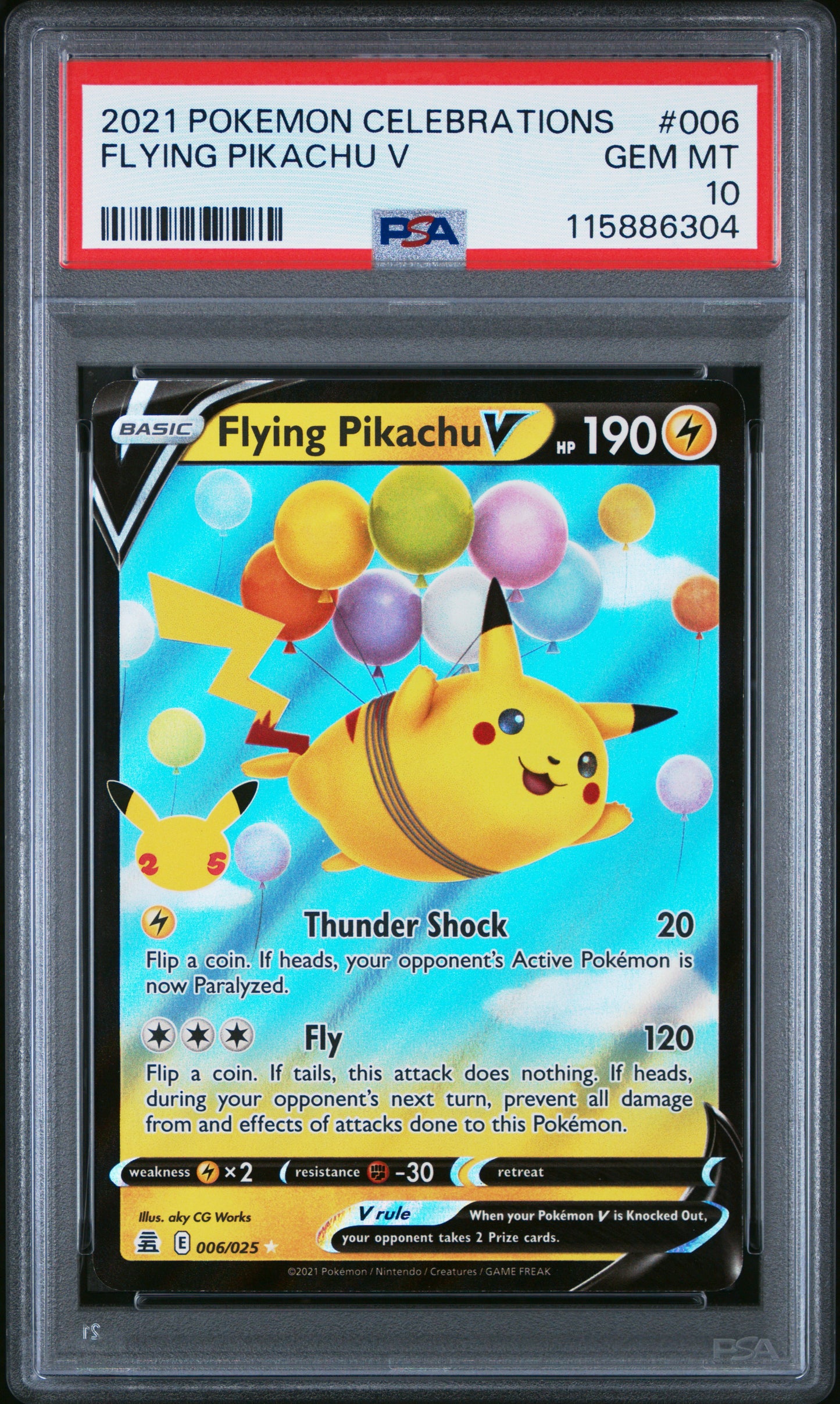 PSA 10 - Flying Pikachu V 006/025