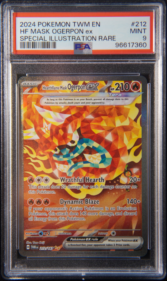 PSA 9 - Hearthflame Mask Ogerpon ex  212/167